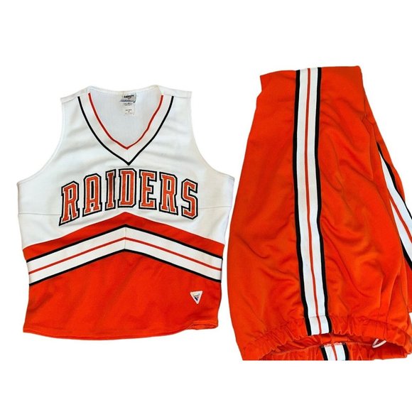 Lg Real High School Cheerleader Uniform 40 Top & Elastic Pants Halloween Costume - Picture 1 of 14